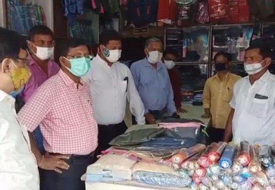 Administrative drive to ensure 'Mask Wearing' continues in different markets of Agartala amid Tripura's 7th position in raising Covid positivity rates